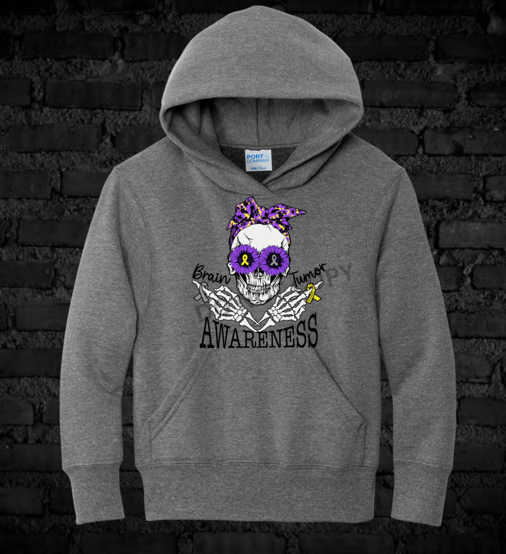 Girly Skull - Hoodie, Gray