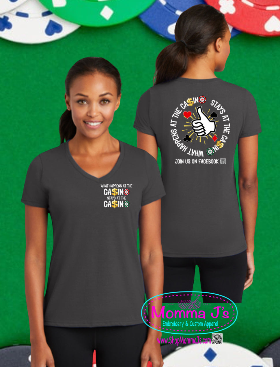Womens Tee, V-Neck - Casino