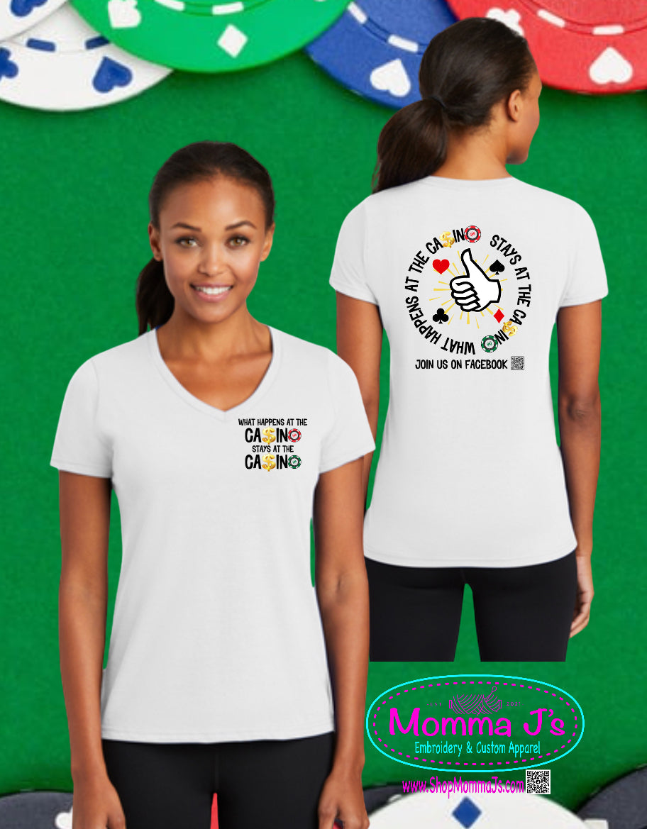 Womens Tee, V-Neck - Casino