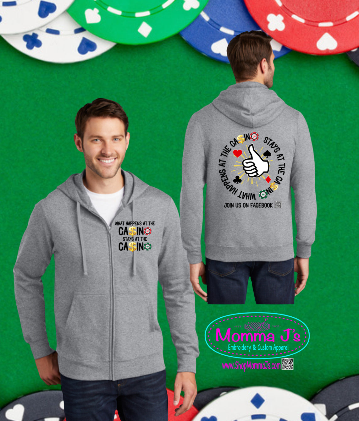 Full Zip Hoodie - Casino