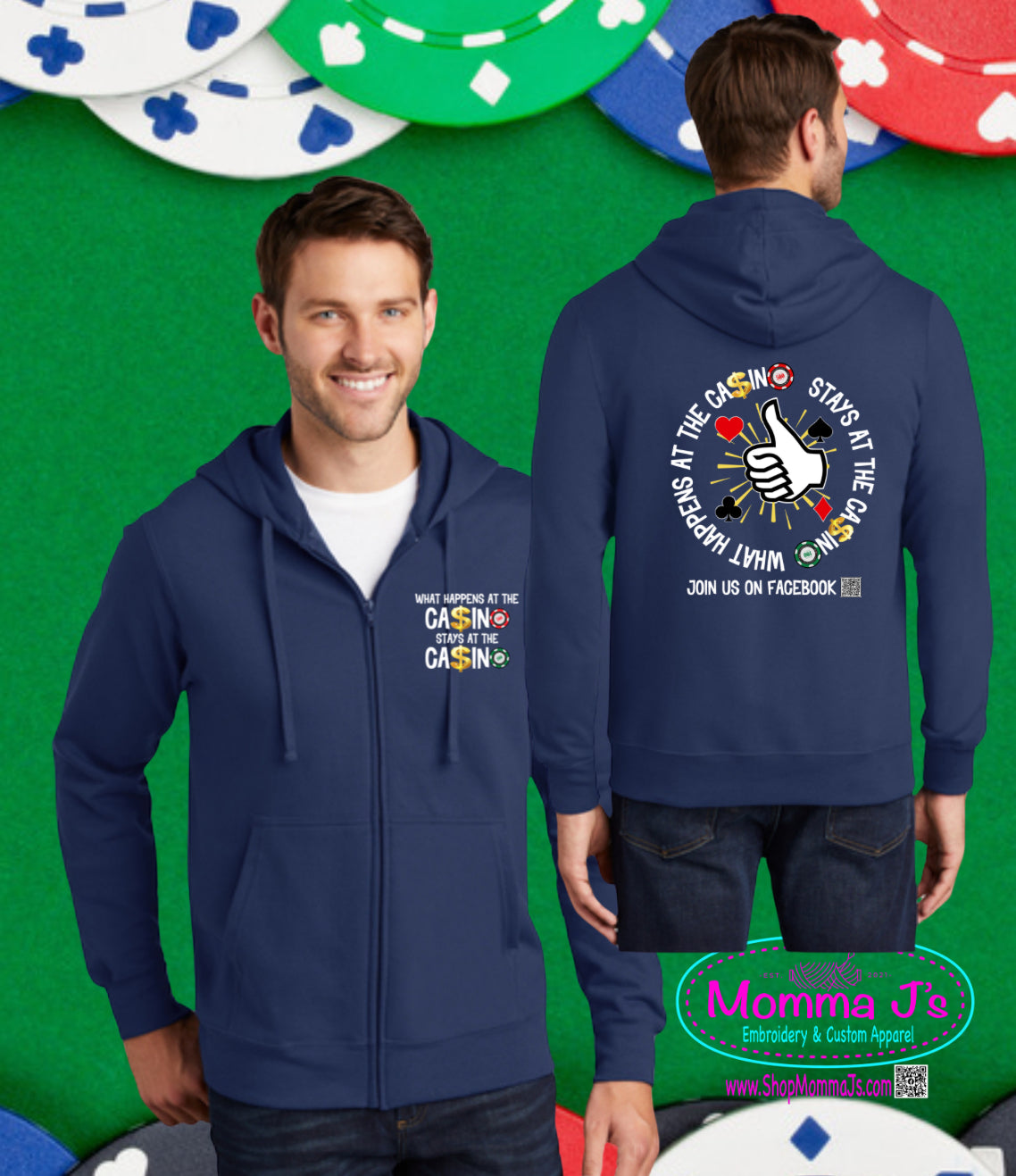 Full Zip Hoodie - Casino