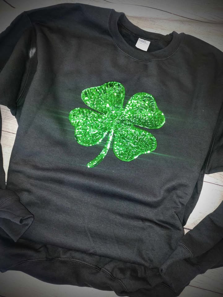 Sequin Clover Crew Neck - St Pats
