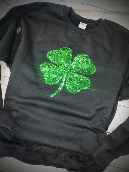 Sequin Clover Crew Neck - St Pats