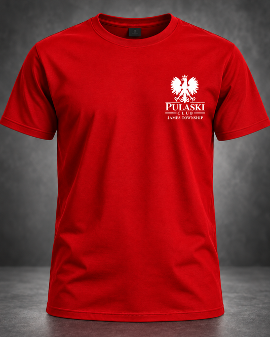 Pulaski Front Only - White Logo on Red