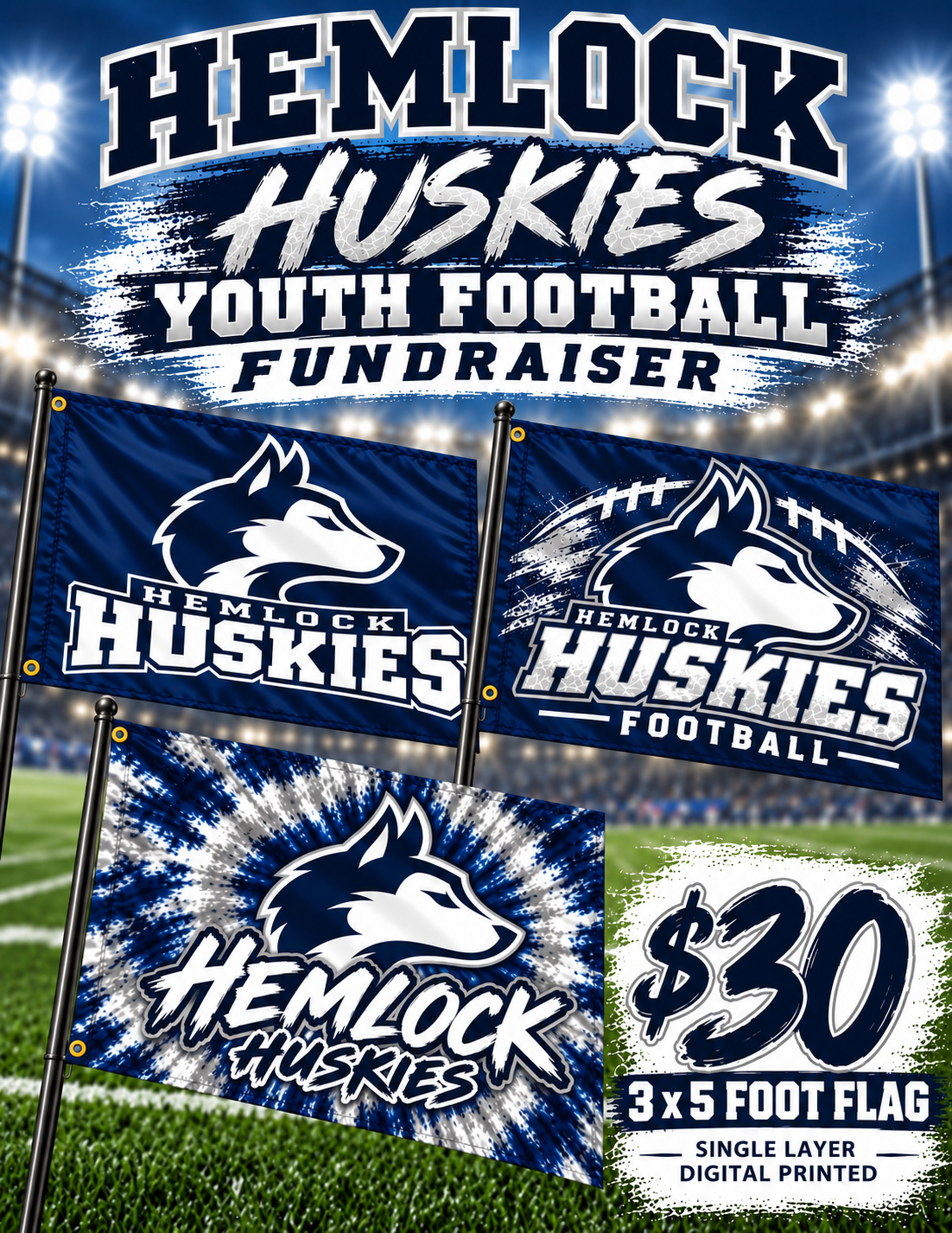 Huskies Flag - HHYF Fundraiser