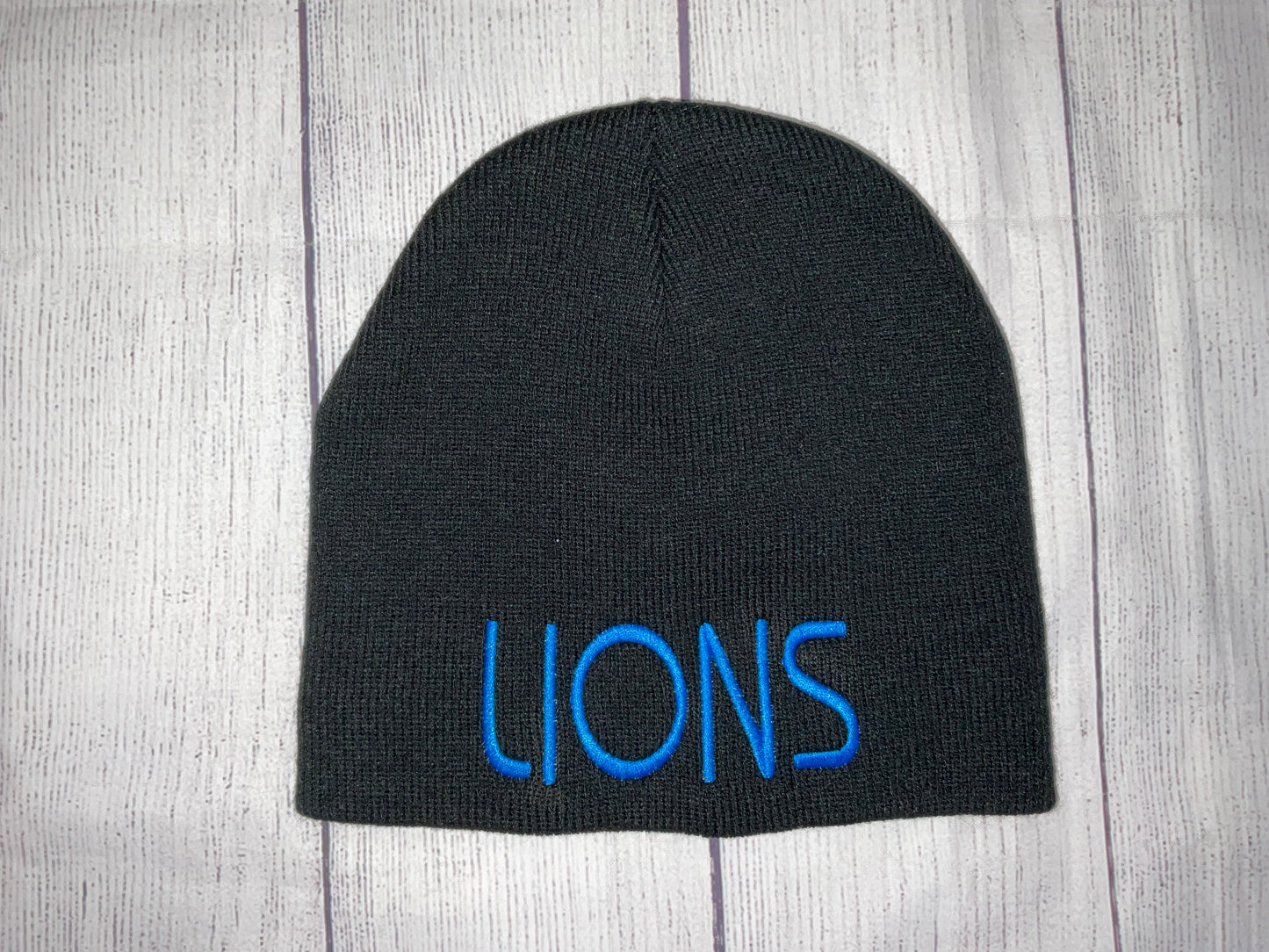 Lions Beanie - Black Embroidered -  Cash & Carry