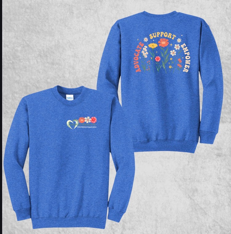 Design #1 - Flowers w/Adoption Logo on Heather Royal