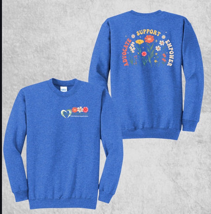 Design #1 - Flowers w/Adoption Logo on Heather Royal