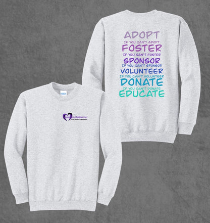 Design #2 - Stacked Words w/ Adoption Logo on Ash