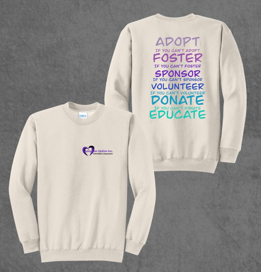 Design #2 - Stacked Words w/ Adoption Logo on Natural