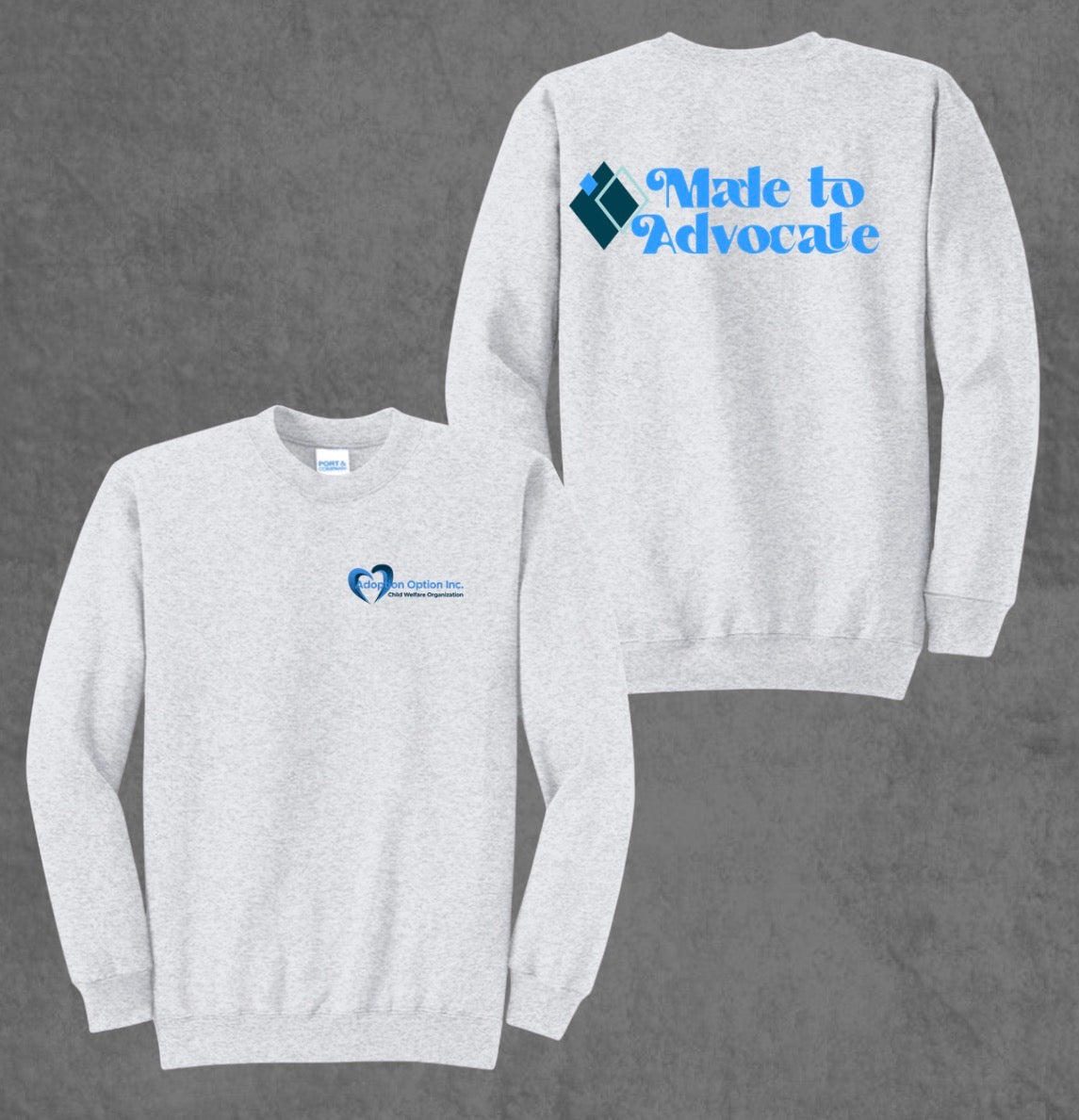 Design #4 - Advocate w/Adoption Logo on Ash