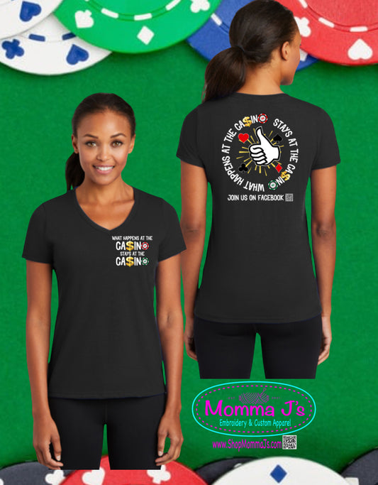 Womens Tee, V-Neck - Casino