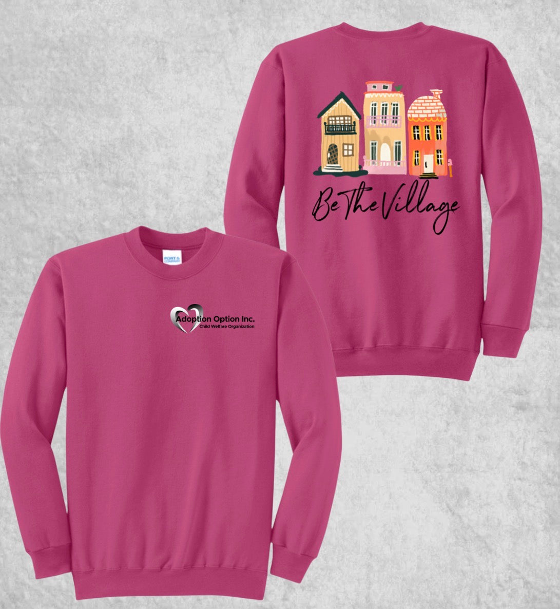 Design #6 - Houses w/Adoption Logo on Pink