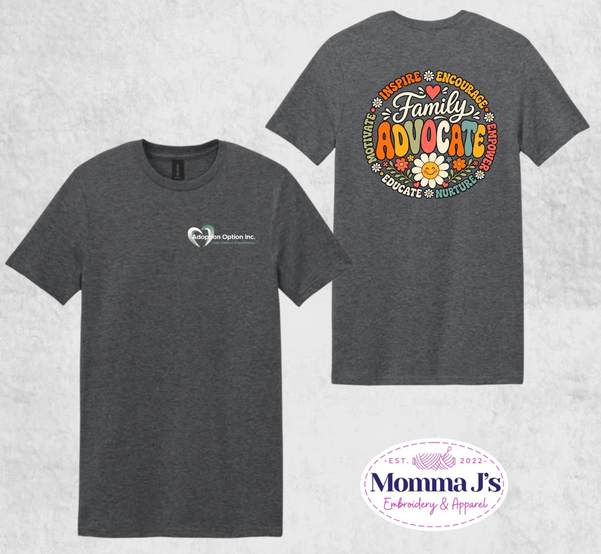 Design #7 - Family Advocate on Charcoal