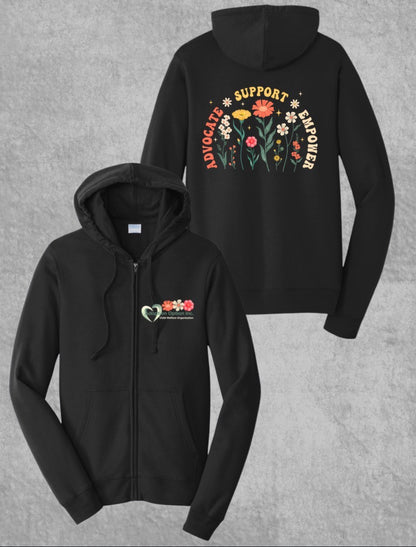 Full Zip Hoodie - Flowers