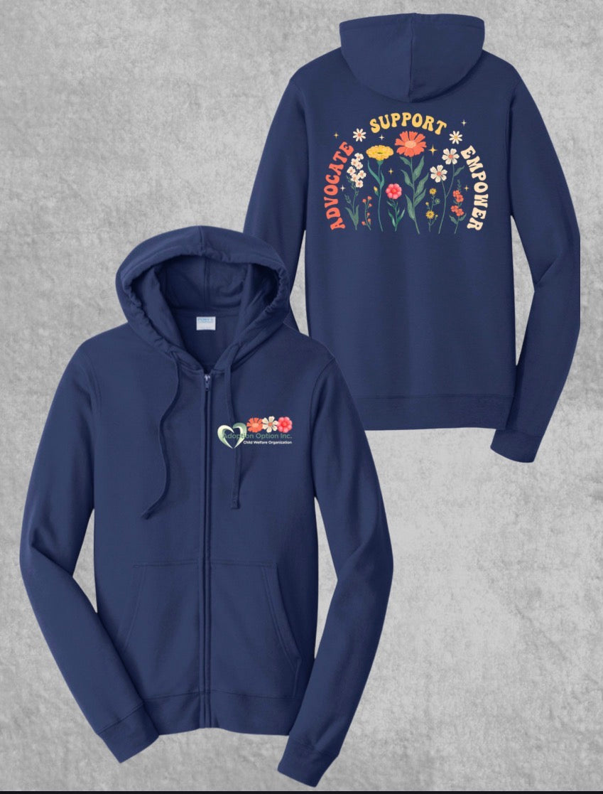 Full Zip Hoodie - Flowers