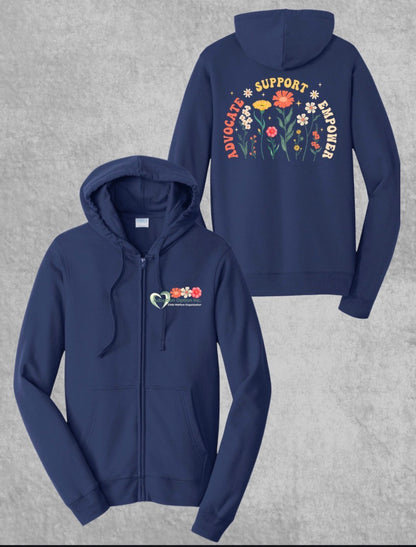 Full Zip Hoodie - Flowers