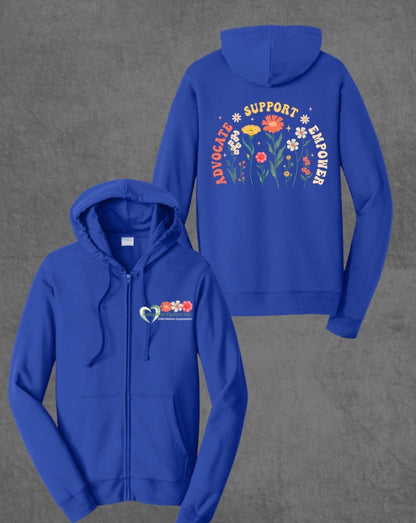 Full Zip Hoodie - Flowers