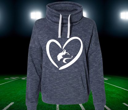 Huskies Cowl  Heart Sweatshirt